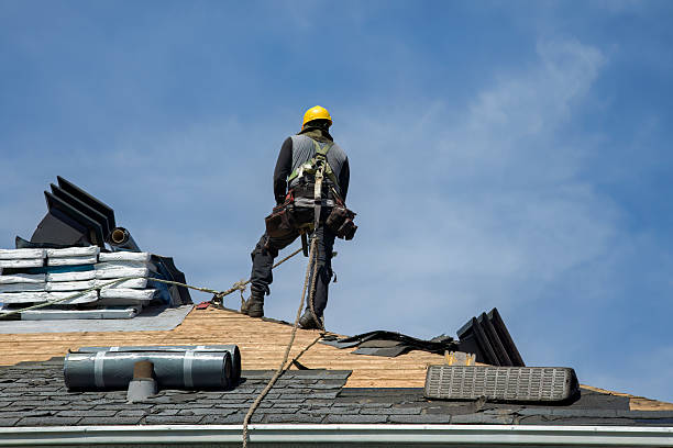 Professional Gutter Installation technician working in Oakwood, OK